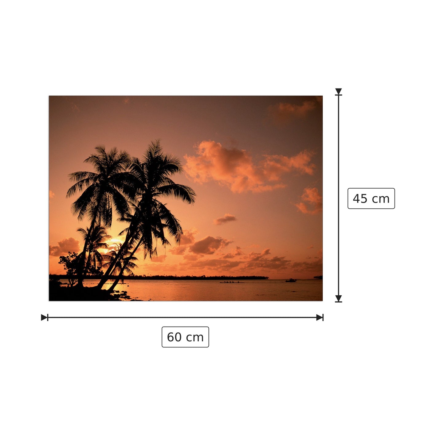 Spiaggia al tramonto - SUNSET - cm 60x45 - Pannello in MDF