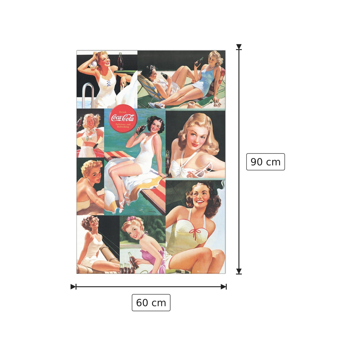 Coca - COCA COLA - cm 60x90 - Pannello in MDF