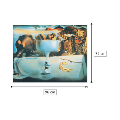 Apparizione di un volto e piatto di frutta su una spiaggia - DALÌ - cm 96x74 - Pannello in MDF