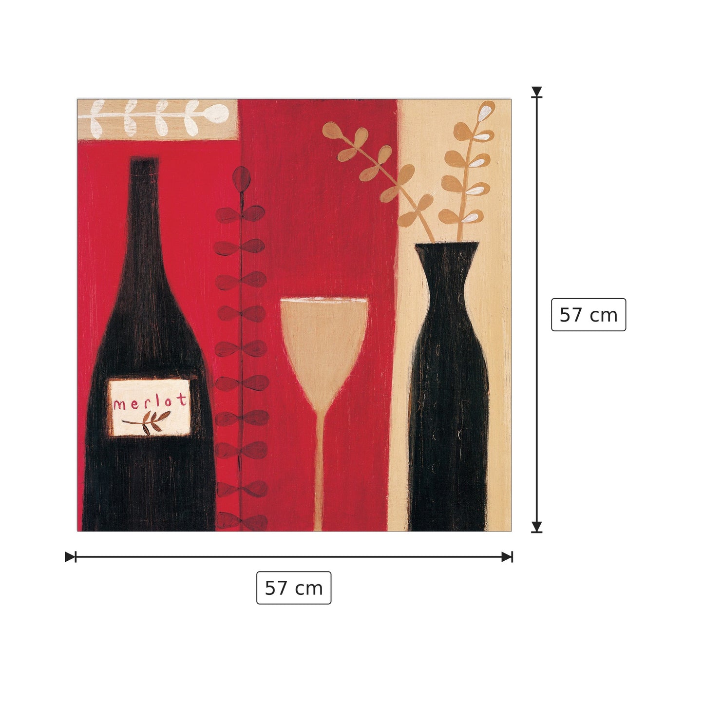 Merlot - EVANS - cm 57x57 - Pannello in MDF