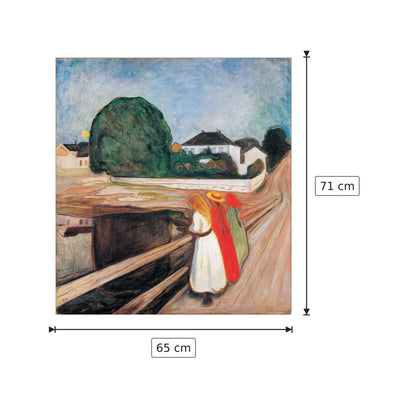 Le ragazze sul molo - MUNCH - cm 65x71 - Pannello in MDF