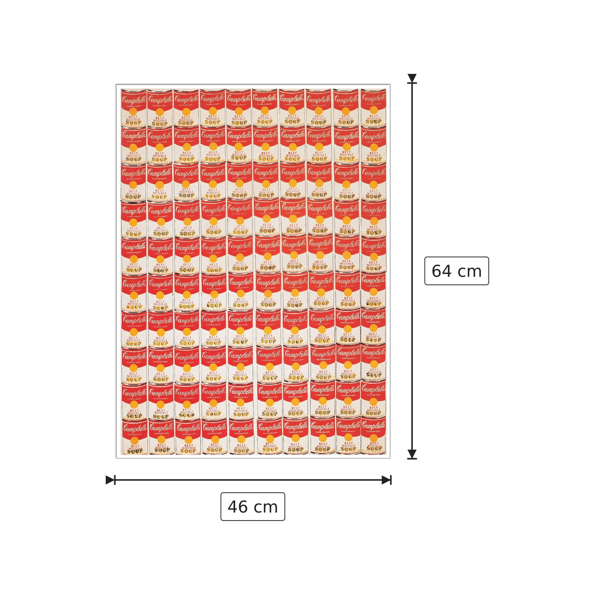 Cento lattine - WARHOL - cm 46x64 - Pannello in MDF