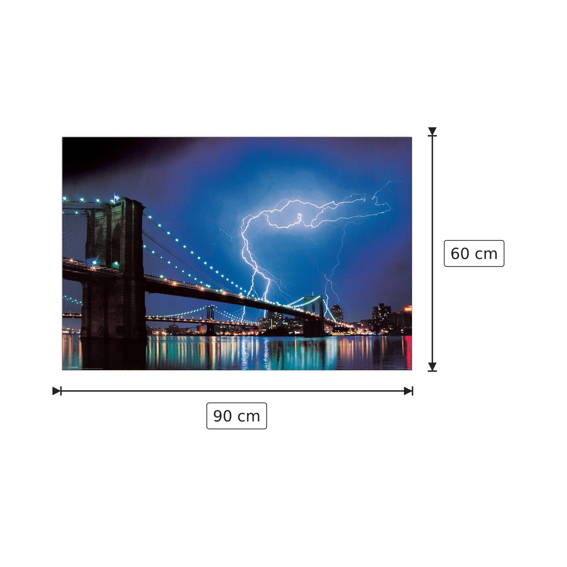 Ponte di Brooklyn (fulmine) - BROOKLYN - cm 90x60 - Pannello in MDF