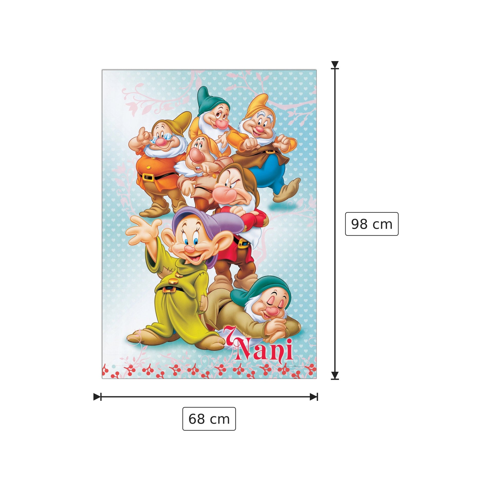 7 nani - DISNEY - cm 68x98 - Pannello in MDF
