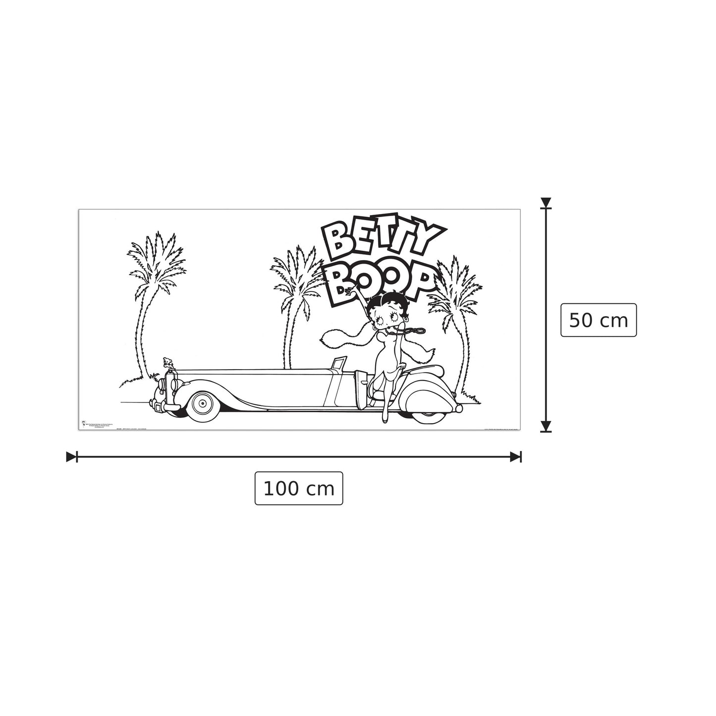 Betty Boop Lumoisine - FLEISCHER - cm 100x50 - Pannello in MDF