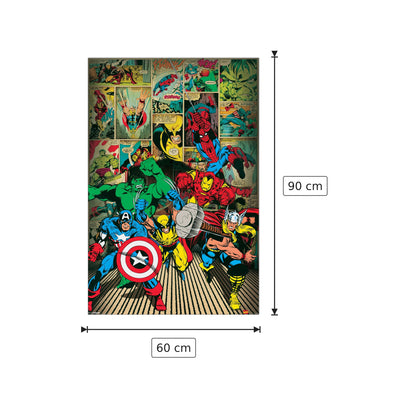 Arrivano gli eroi - MARVEL COMICS - cm 60x90 - Pannello in MDF