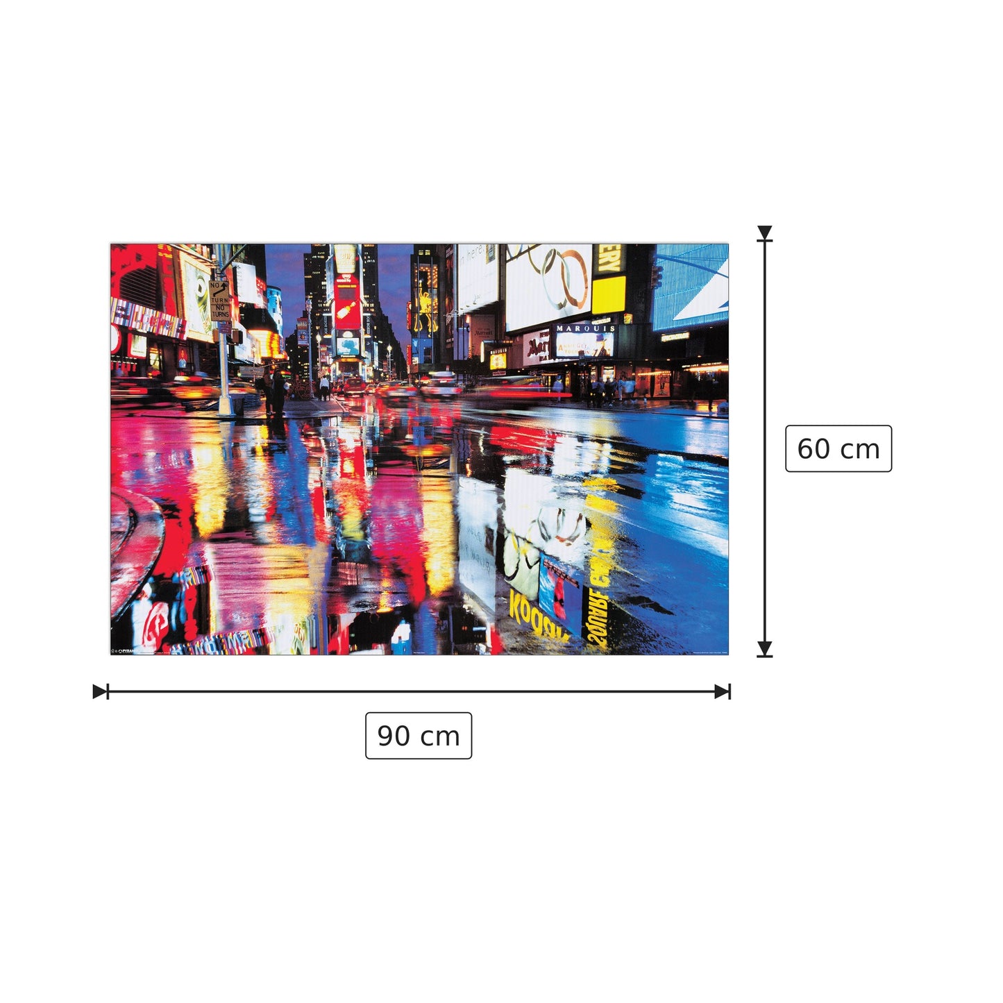 Colori di Times Square - NULL - cm 90x60 - Pannello in MDF