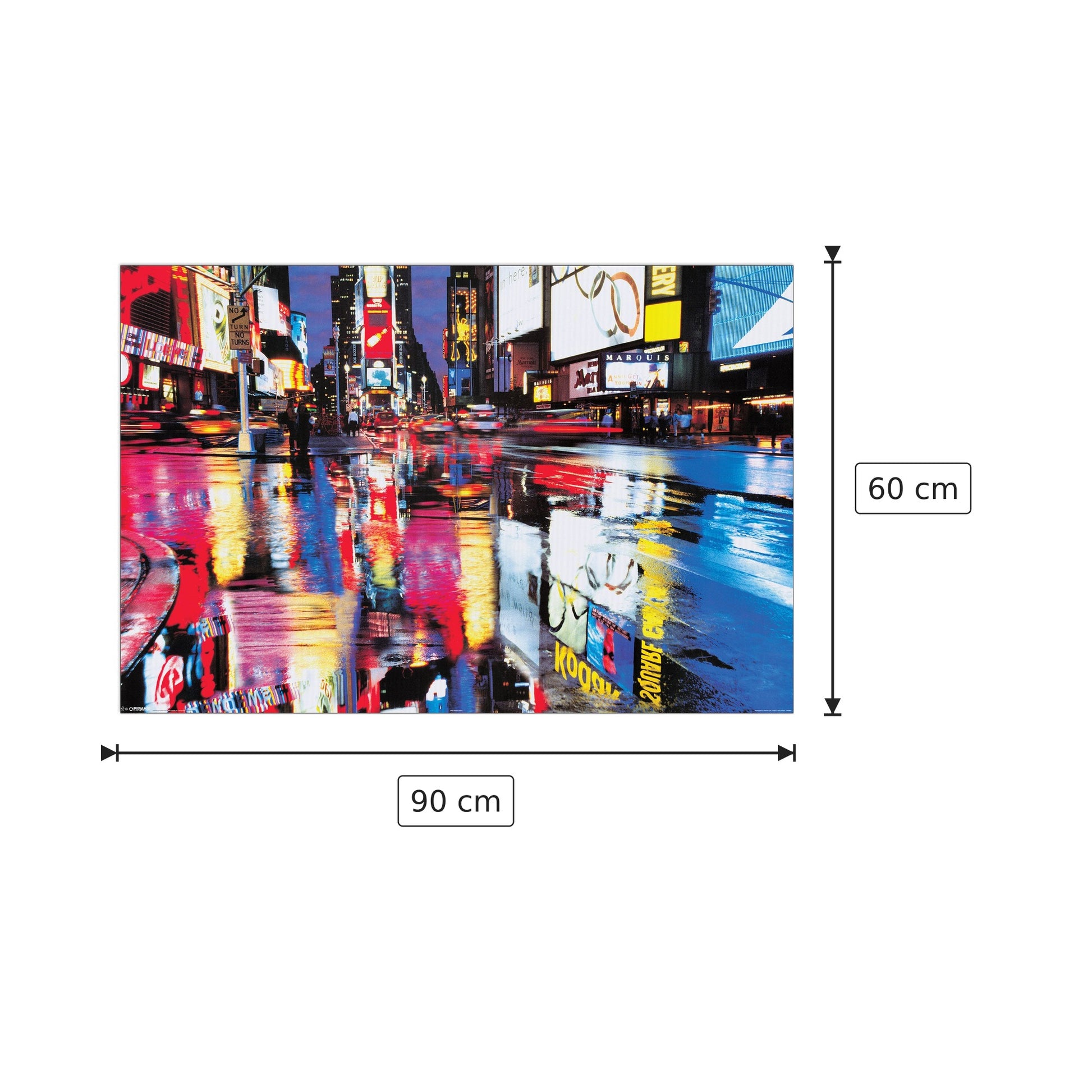 Colori di Times Square - NULL - cm 90x60 - Pannello in MDF
