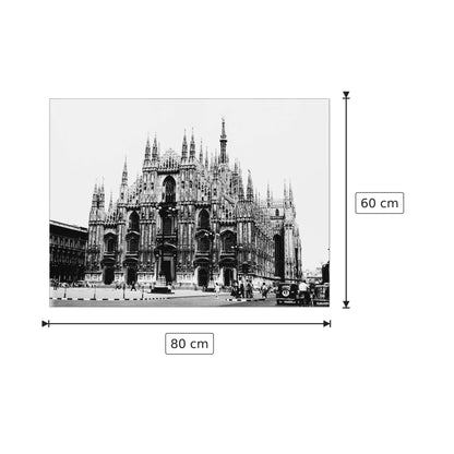 Milano, Duomo - 1957 - ANONYMOUS - cm 80x60 - Pannello in MDF