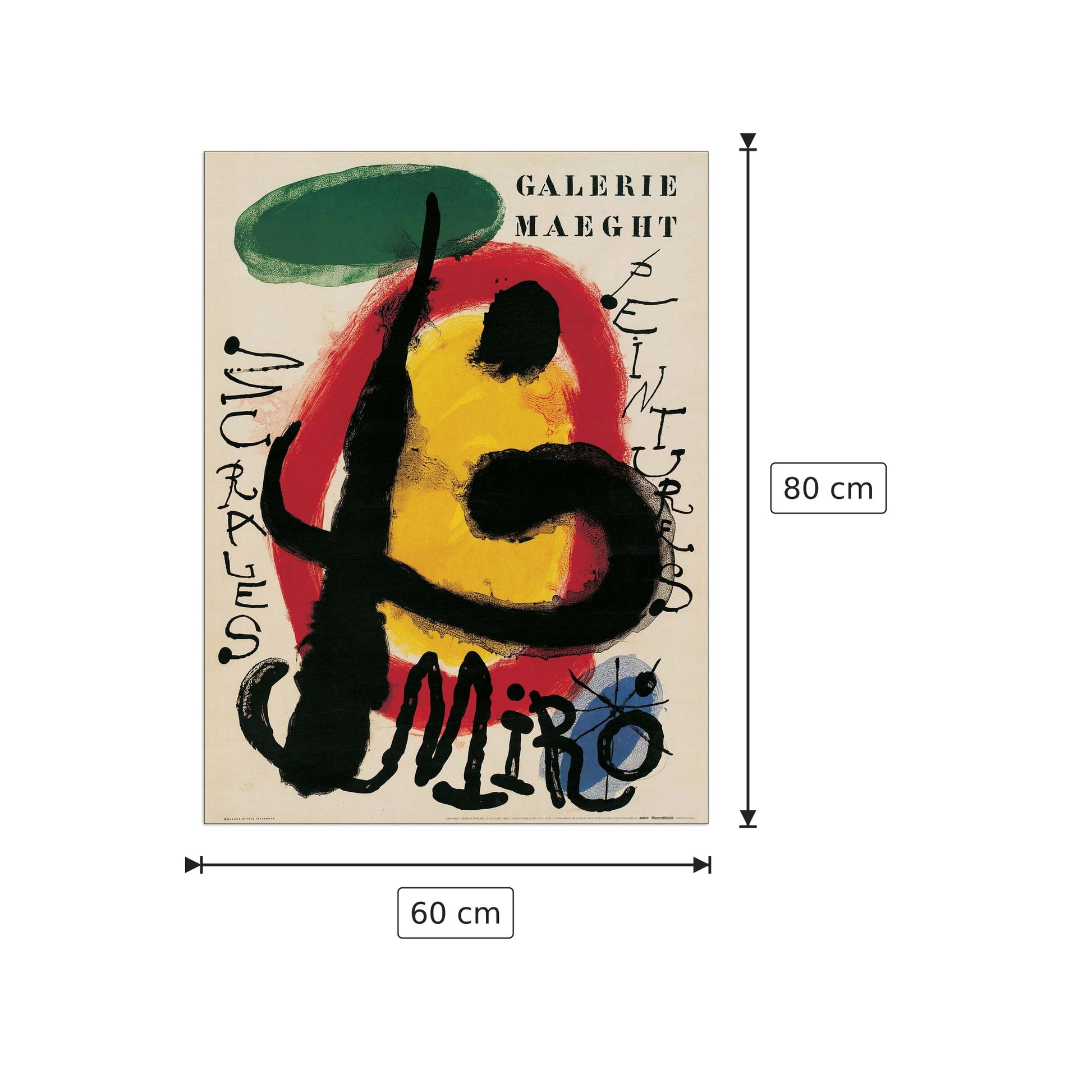 Murales pitture - MIRÒ - cm 60x80 - Pannello in MDF