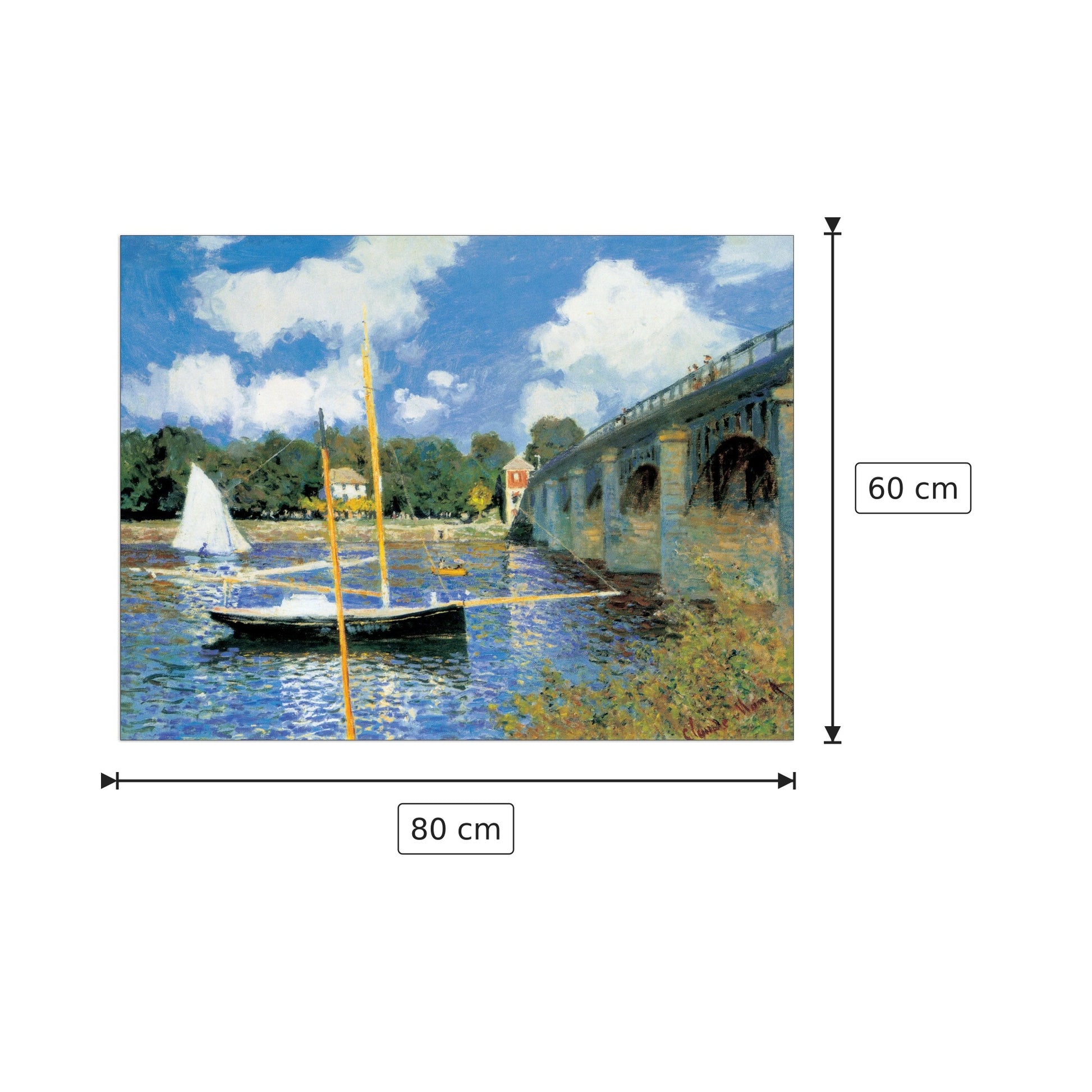 Ponte di Argenteuil - MONET - cm 80x60 - Pannello in MDF