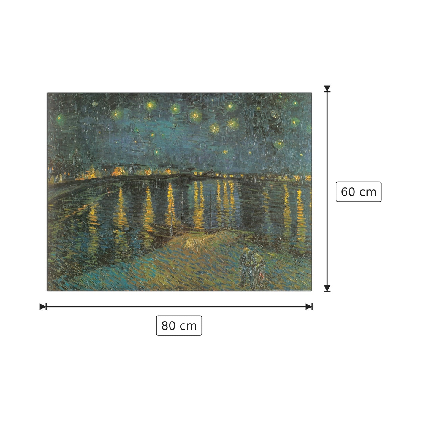 Notte stellata 1888 - VAN GOGH - cm 80x60 - Pannello in MDF