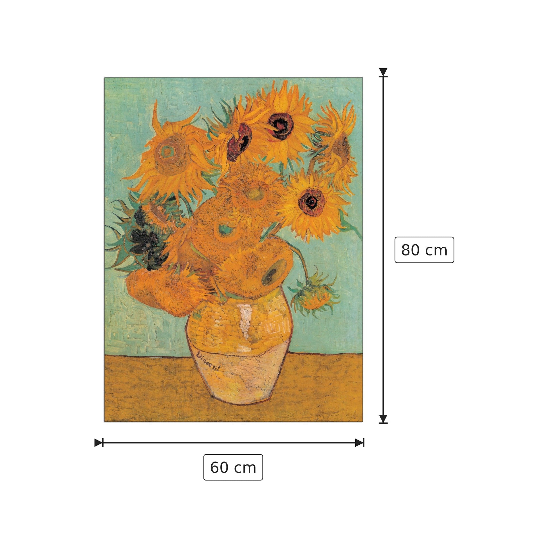 Girasoli 2 - VAN GOGH - cm 60x80 - Pannello in MDF