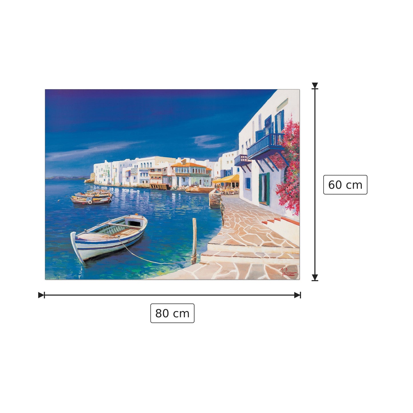 Porticciolo greco - GALASSO - cm 80x60 - Pannello in MDF