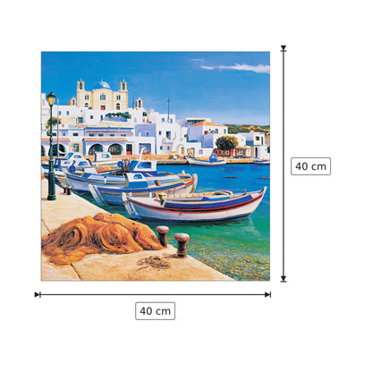 Porticciolo mediterraneo - GALASSO - cm 40x40 - Pannello in MDF
