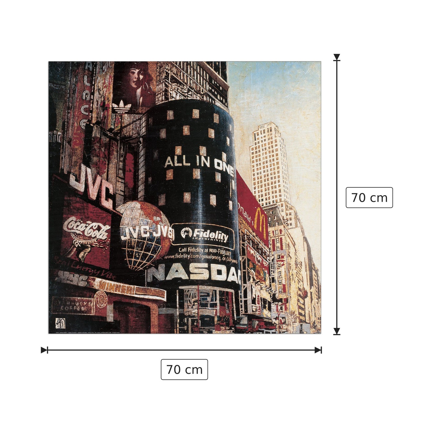 Connessione Nasdaq - ARIETTI - cm 70x70 - Pannello in MDF