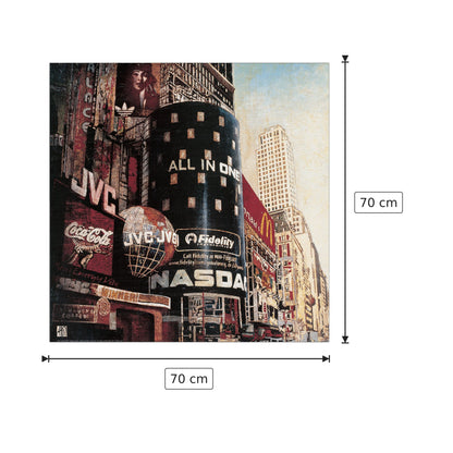 Connessione Nasdaq - ARIETTI - cm 70x70 - Pannello in MDF