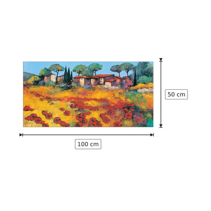 Rosso e oro - KEIFLIN - cm 100x50 - Pannello in MDF