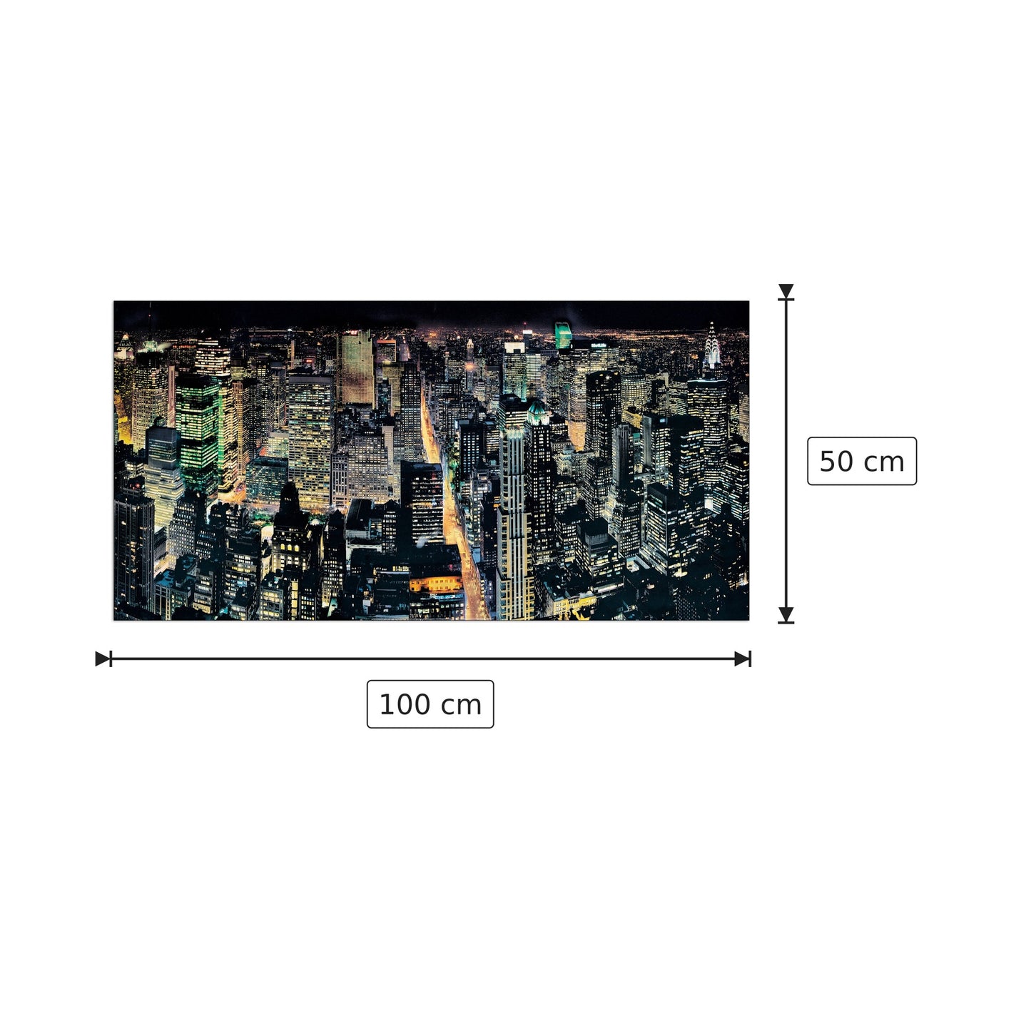 New York dall'Empire State Building - SILBERMAN - cm 100x50 - Pannello in MDF