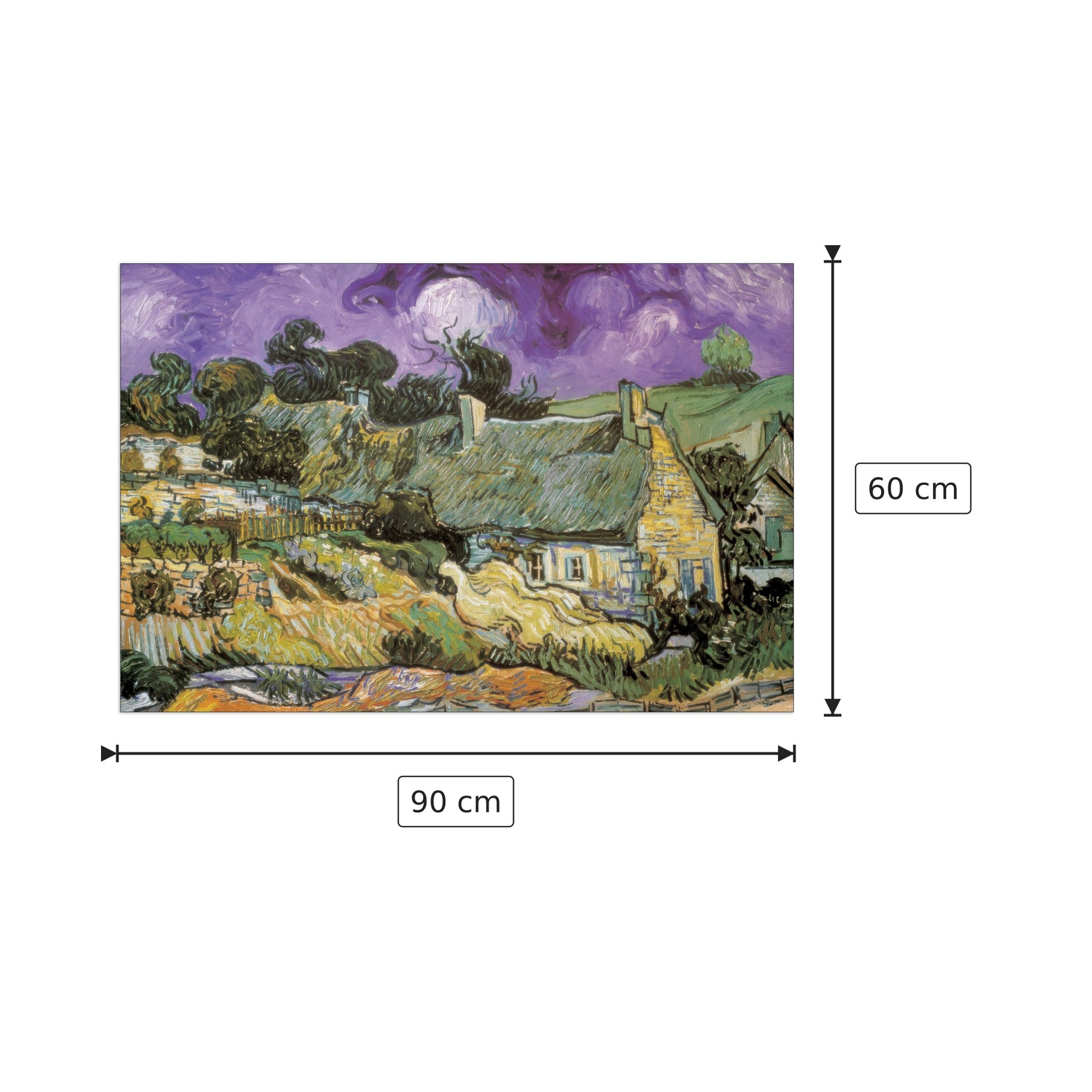 Capanne di Cordeville ad Auvers-sur-Oise - VAN GOGH - cm 90x60 - Pannello in MDF