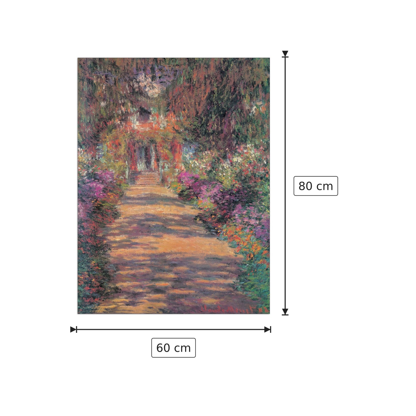 Un viale del giardino di Monet a Giverny - MONET - cm 60x80 - Pannello in MDF