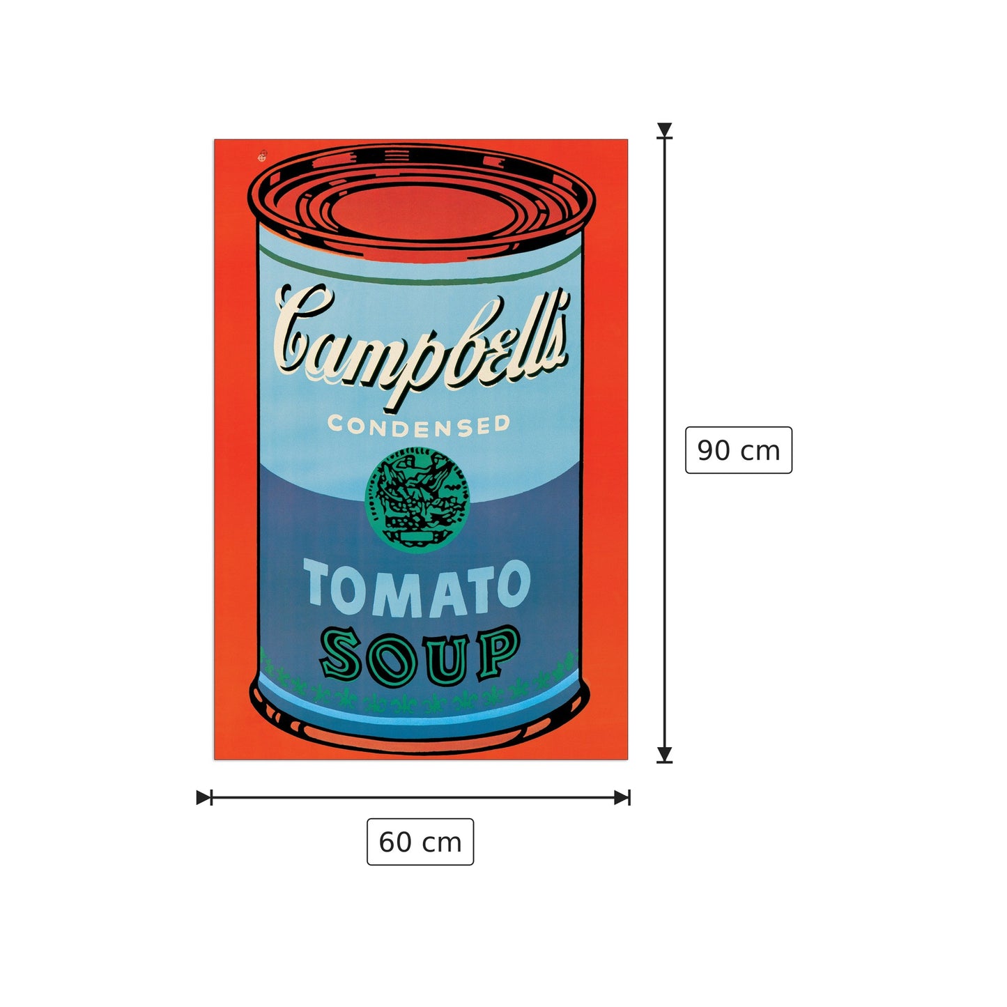 Campbell's Soup Can - WARHOL - cm 60x90 - Pannello in MDF