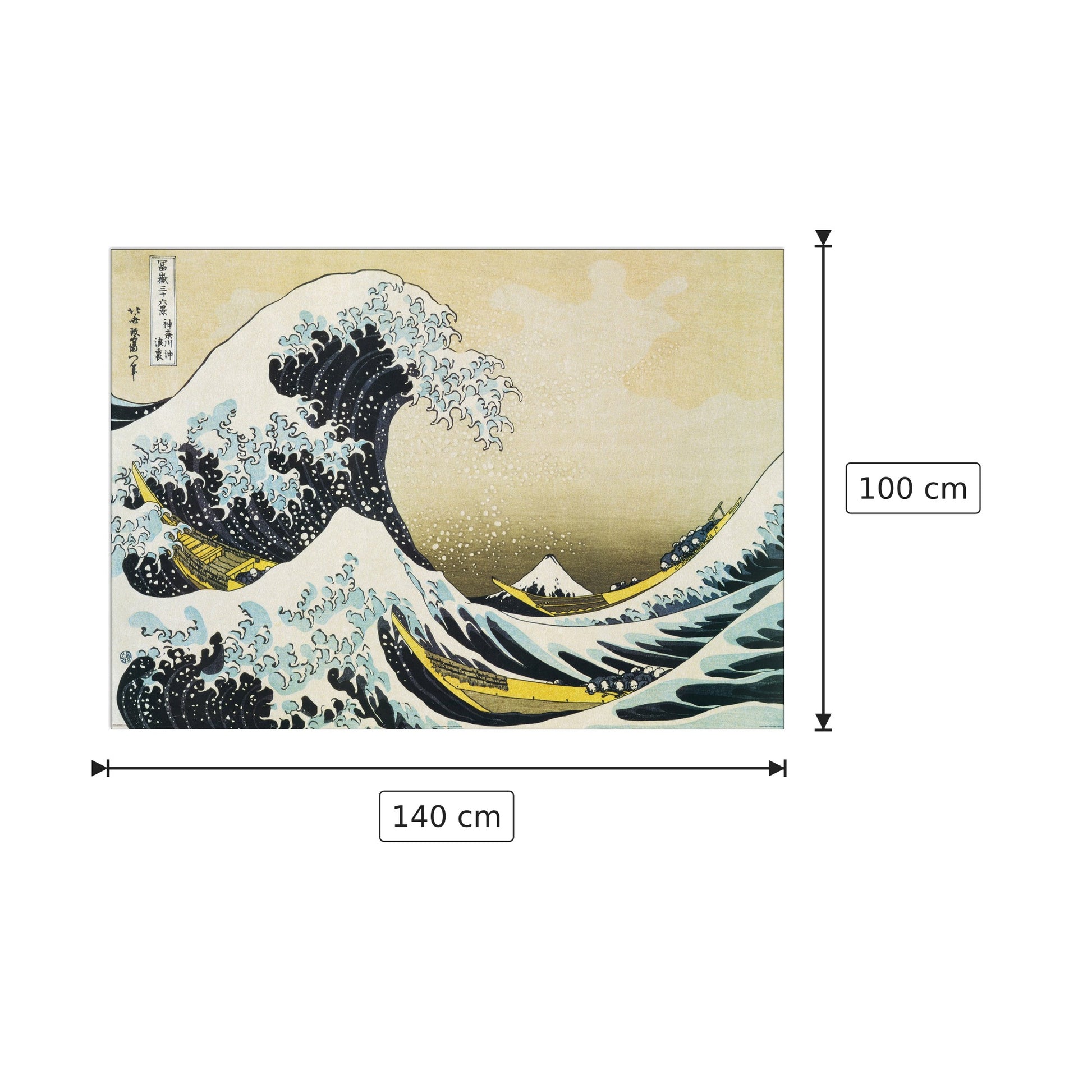 Onda - HOKUSAI - cm 140x100 - Pannello in MDF