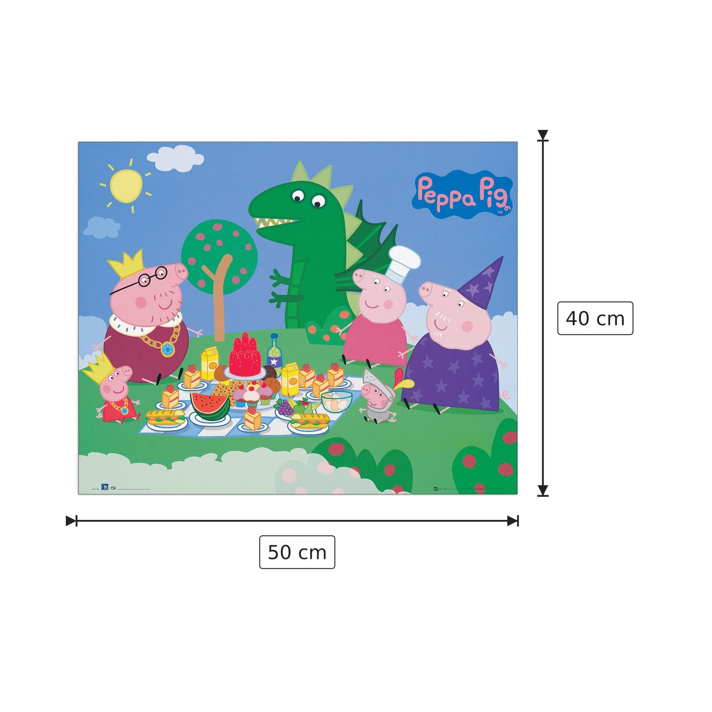 Peppa Pig, Picnic - NULL - cm 50x40 - Pannello in MDF