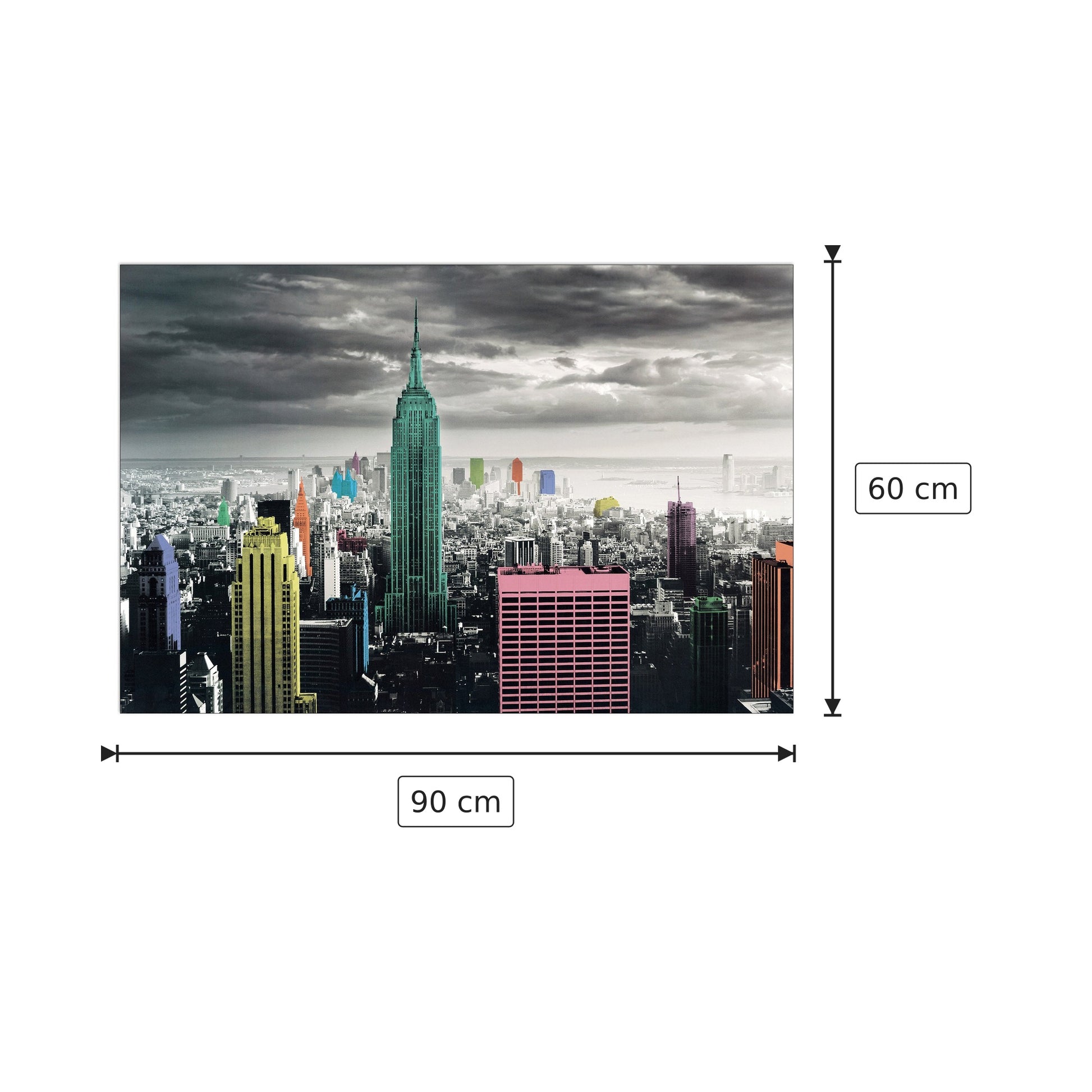 New York, splash di colore - NULL - cm 90x60 - Pannello in MDF