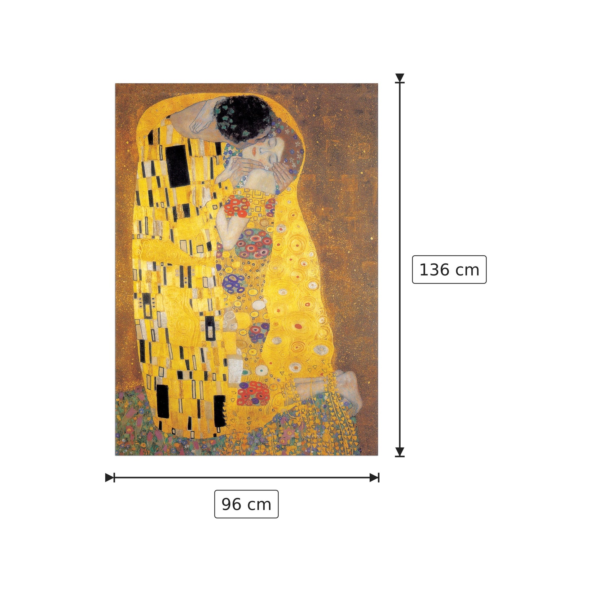 Il bacio - KLIMT - cm 96x136 - Pannello in MDF