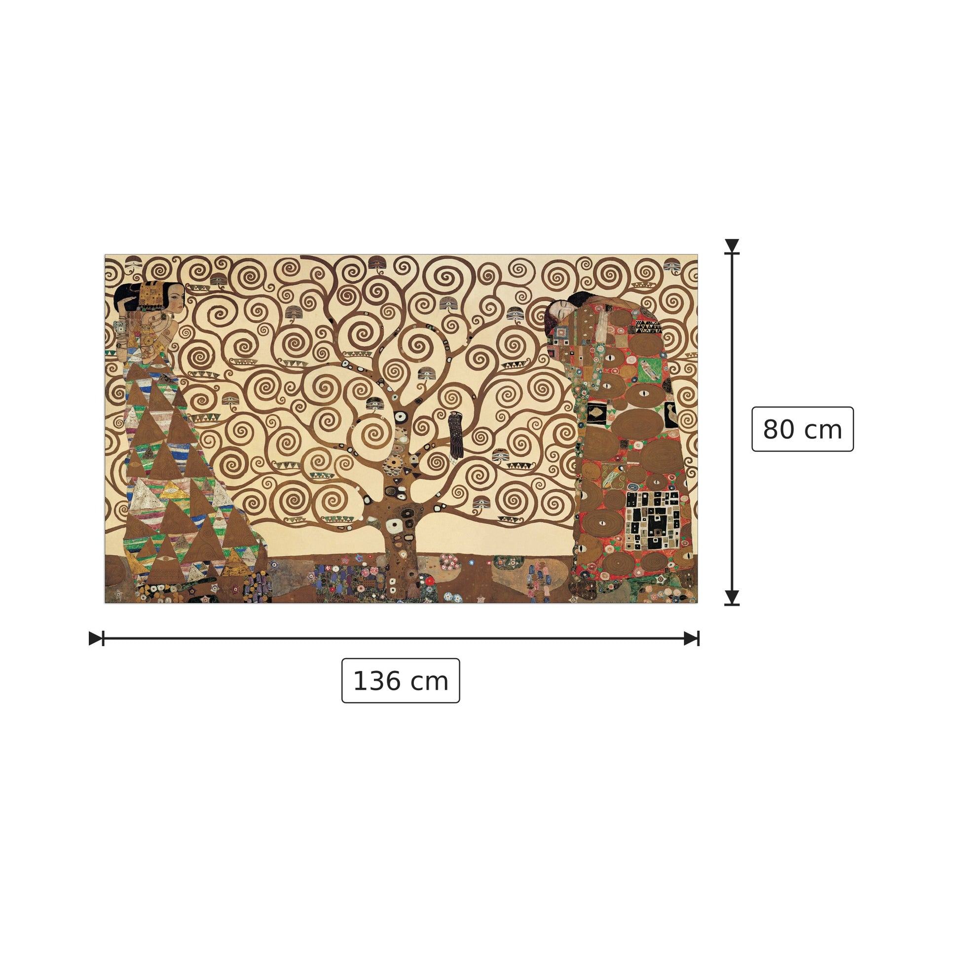 Albero della vita - KLIMT - cm 136x80 - Pannello in MDF