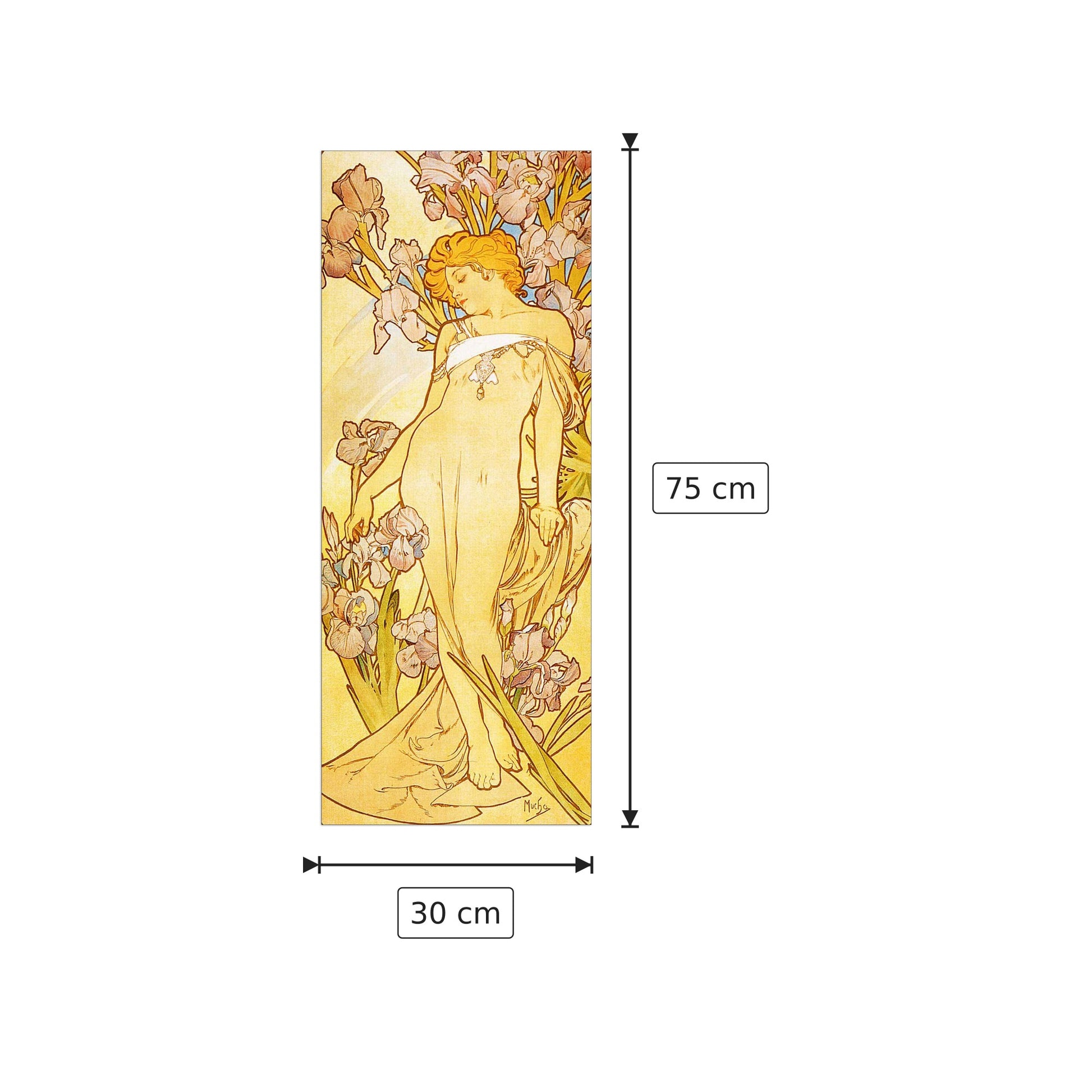 Iris - MUCHA - cm 30x75 - Pannello in MDF