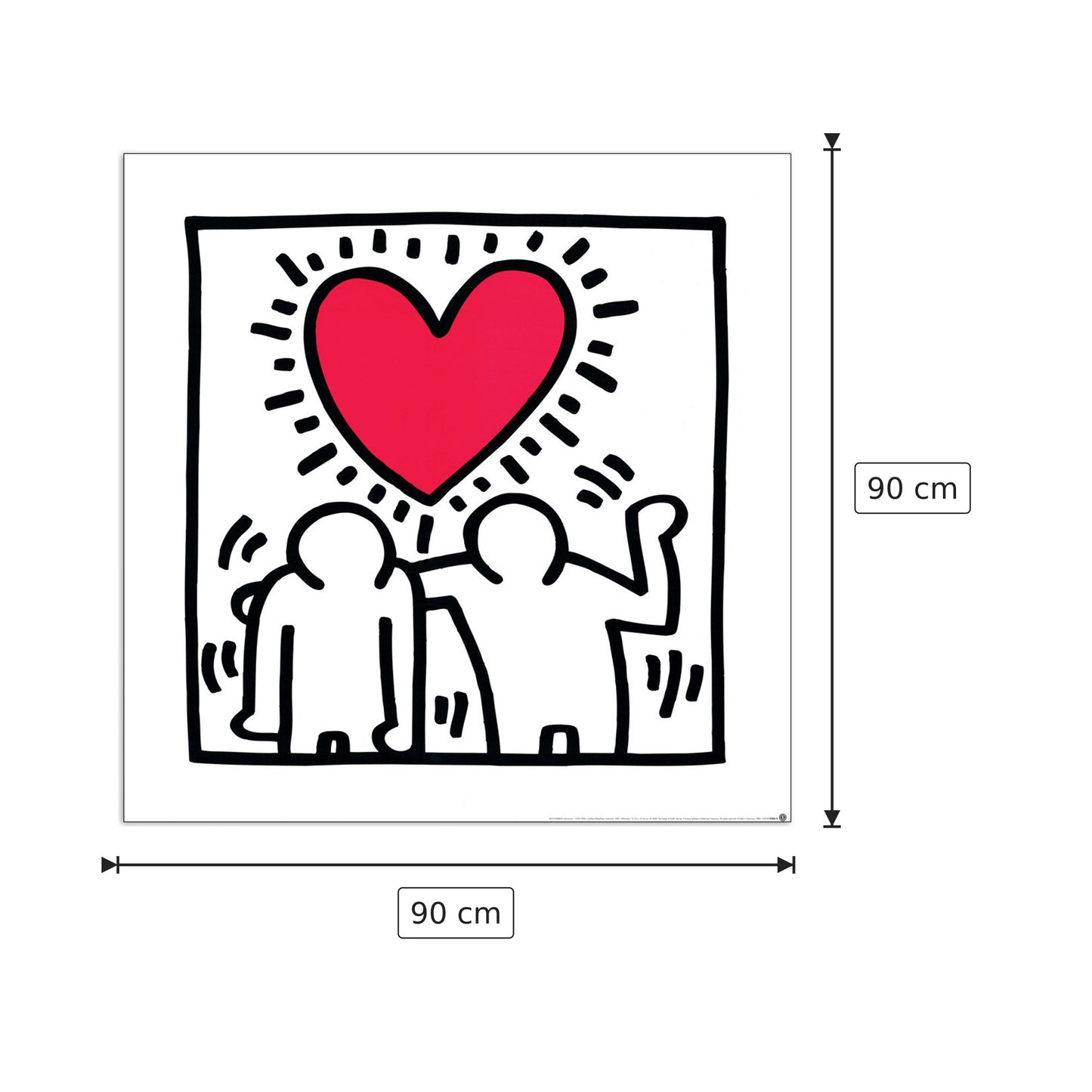 Senza titolo - HARING - cm 90x90 - Pannello in MDF