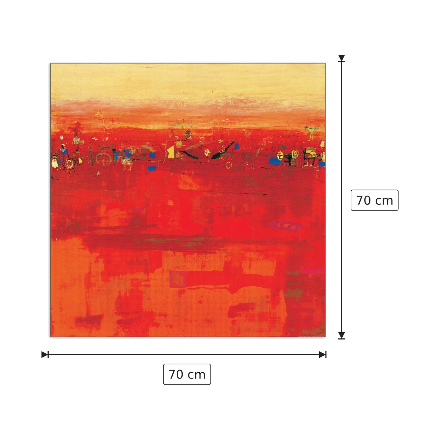 Paesaggio rosso - RICHTER - ARMGART - cm 70x70 - Pannello in MDF
