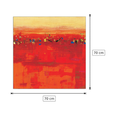 Paesaggio rosso - RICHTER - ARMGART - cm 70x70 - Pannello in MDF
