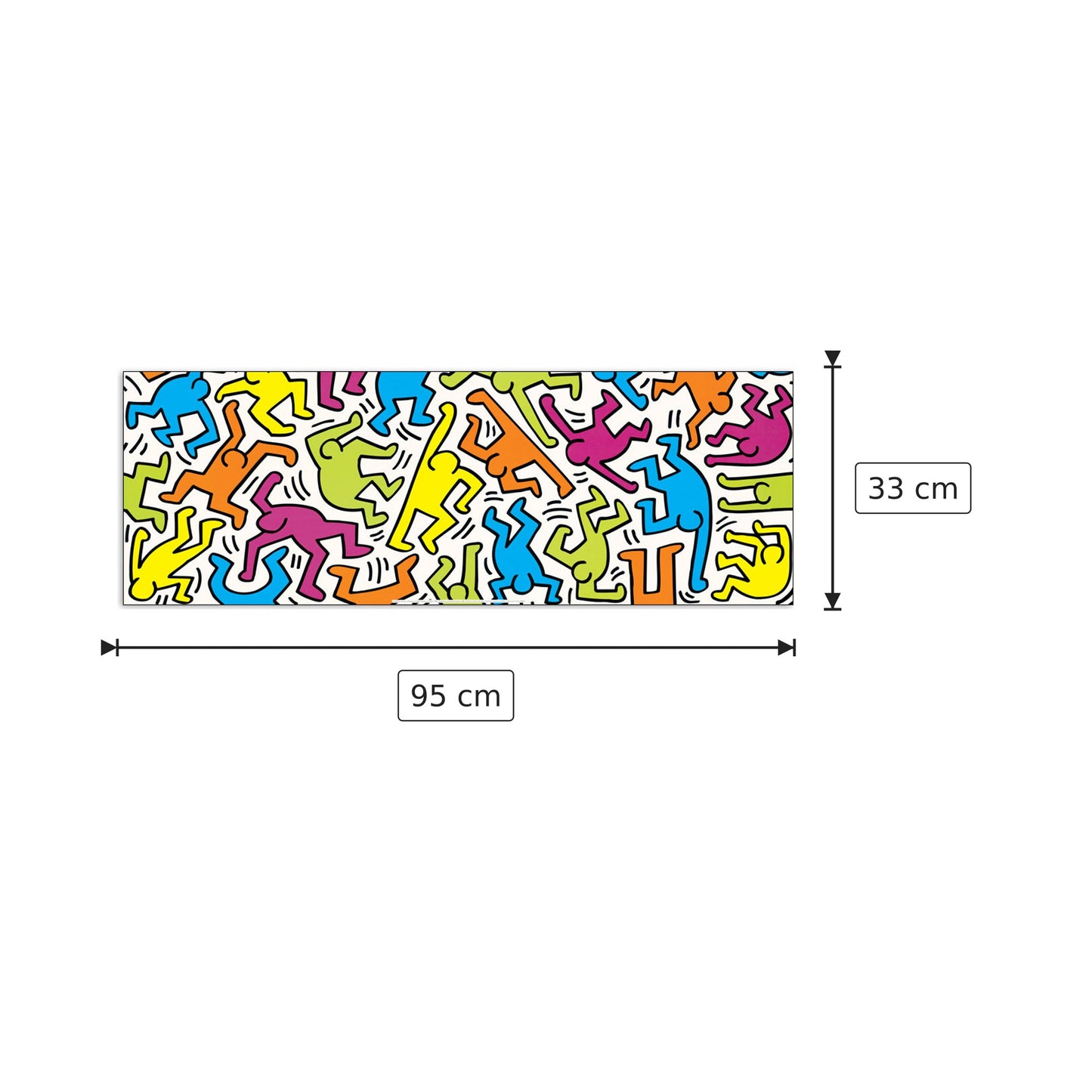 Senza titolo 1983 - HARING - cm 95x33 - Pannello in MDF