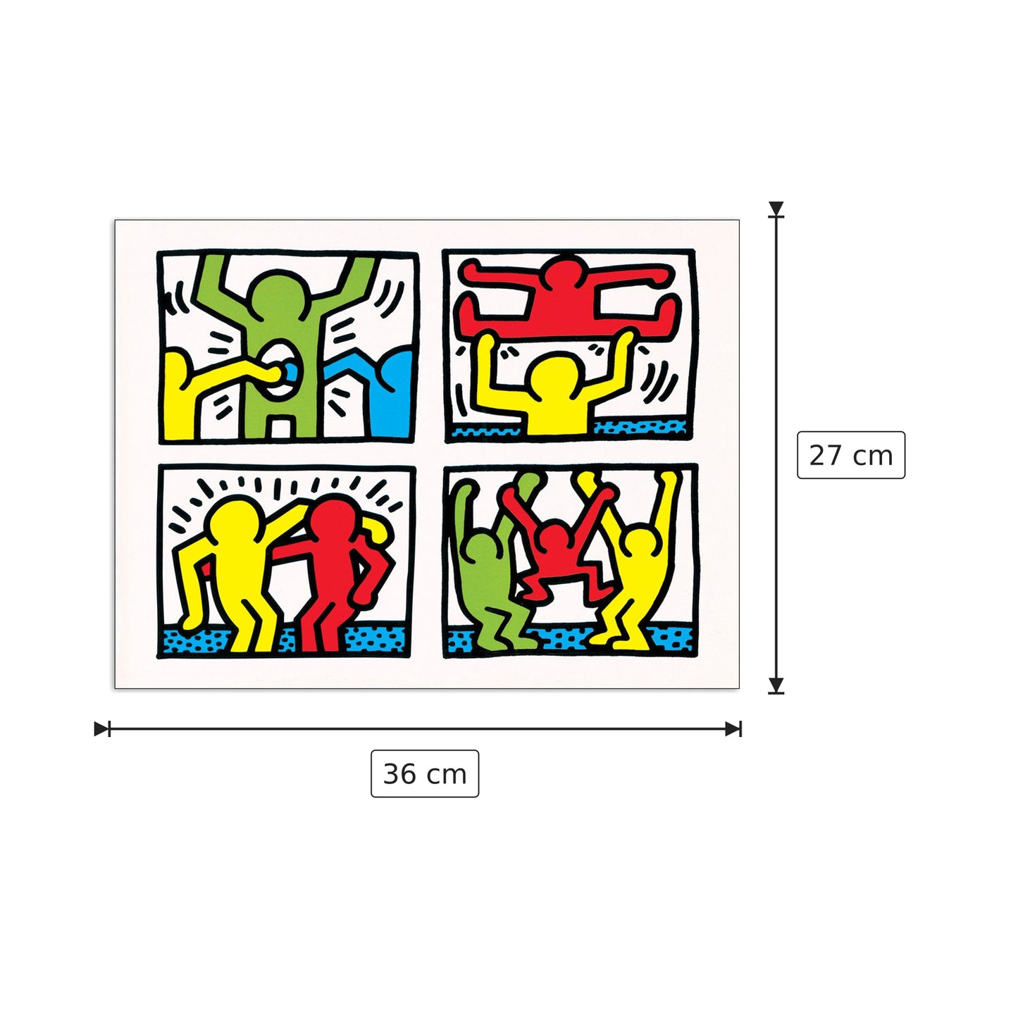 Pop Shop Quad 1, 1987 - HARING - cm 36x27 - Pannello in MDF