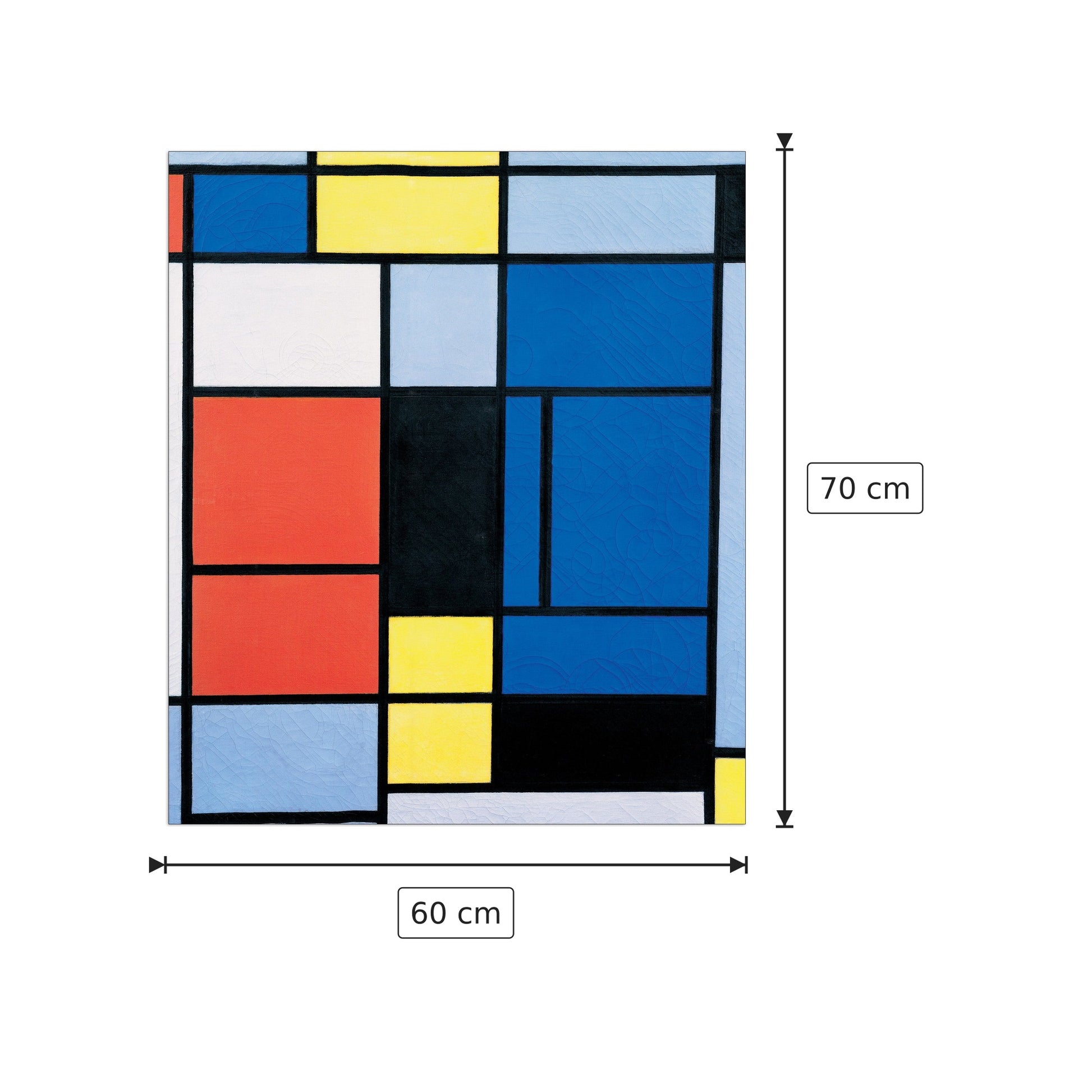 Quadro n. 1 - Mondrian - cm 60x70 - Pannello in MDF