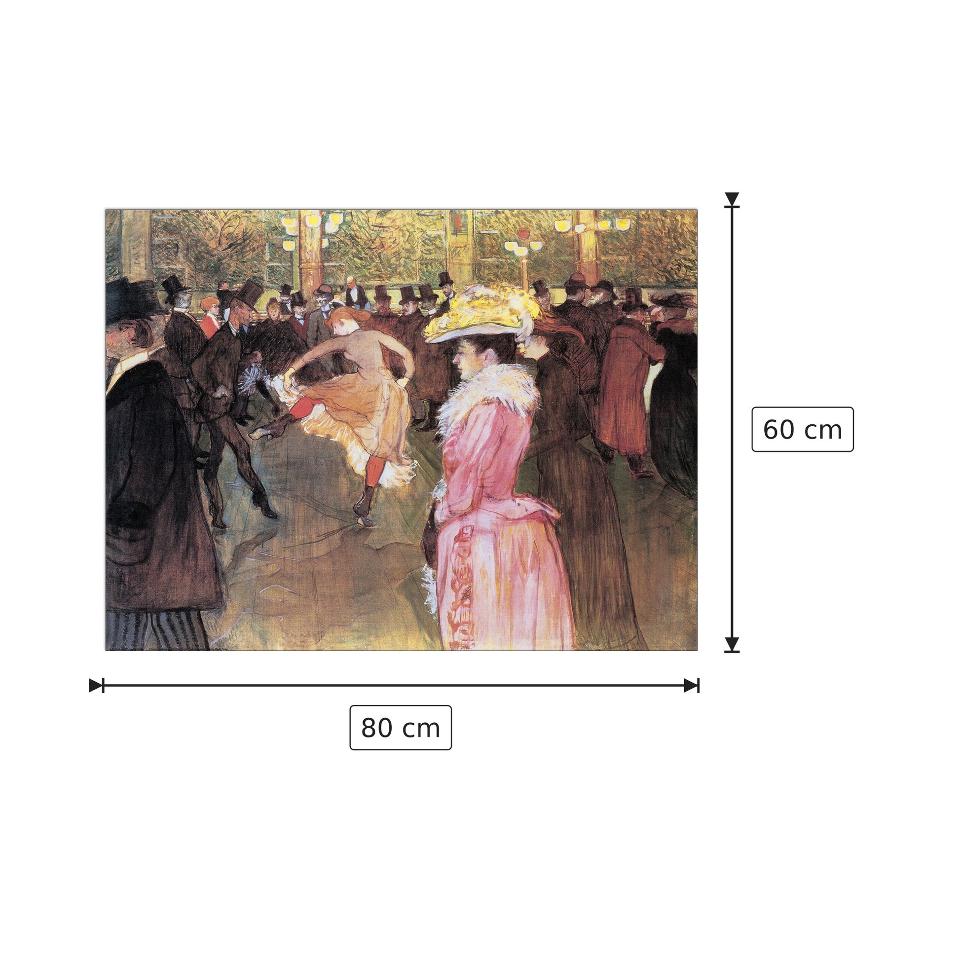 Ballo al Moulin Rouge - Toulouse lautrec - cm 80x60 - Pannello in MDF