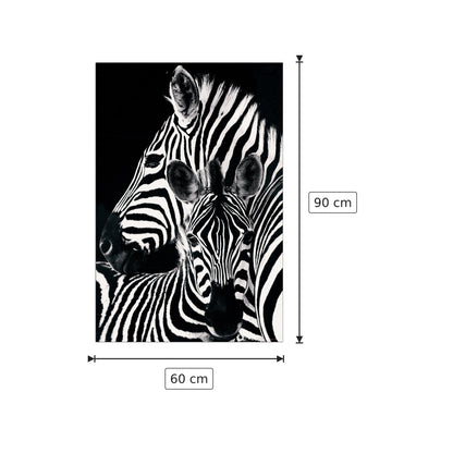 Zebra e puledro - cm 60x90 - Pannello in MDF