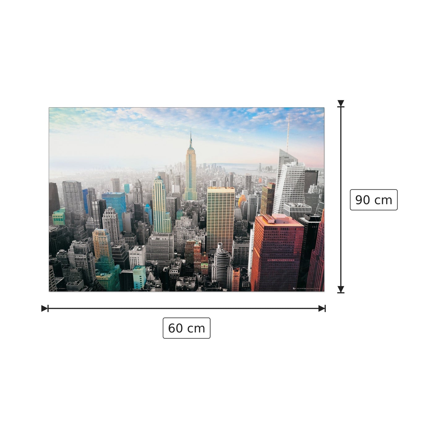 Veduta di New York - cm 60x90 - Pannello in MDF