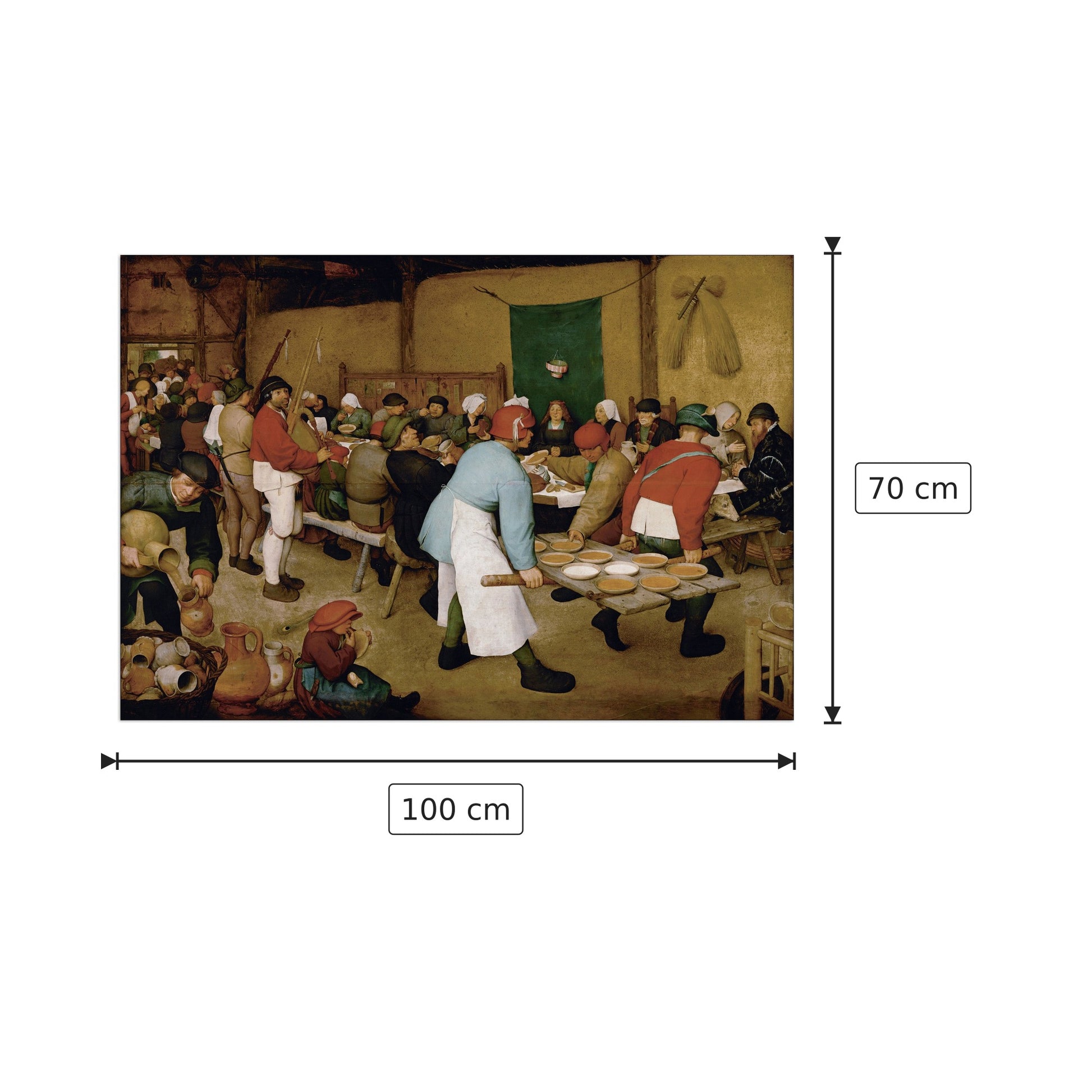 Matrimonio di contadini - Brueghel - cm 100x70 - Pannello in MDF