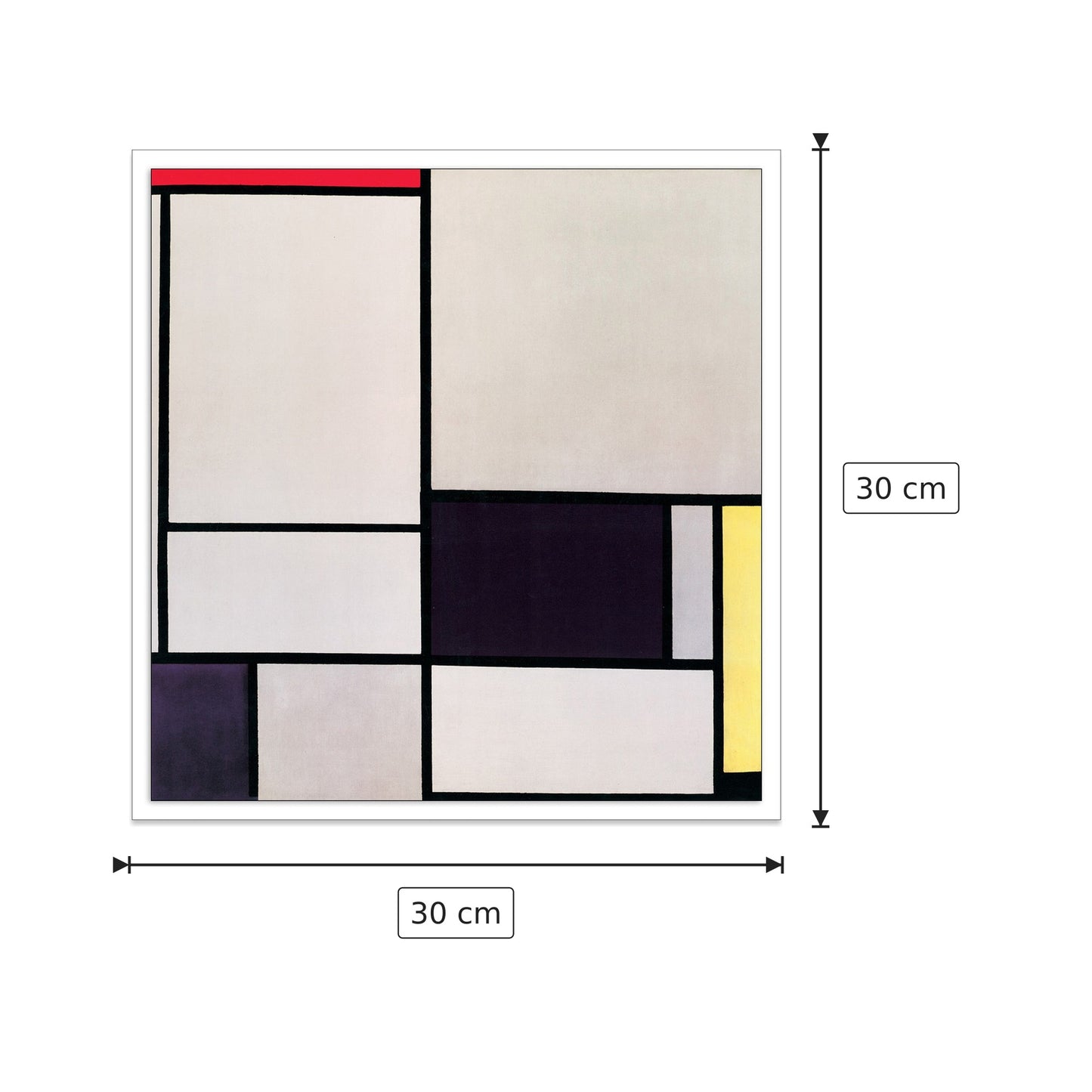 Composizione n. 2 - MONDRIAN - cm 30x30 - Pannello in MDF