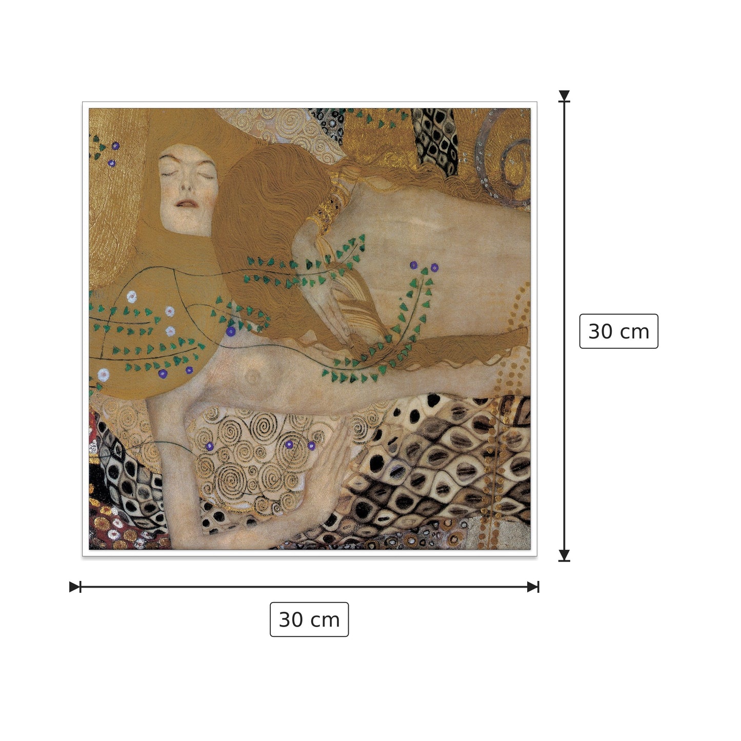 Dettaglio del serpente di mare - KLIMT - cm 30x30 - Pannello in MDF