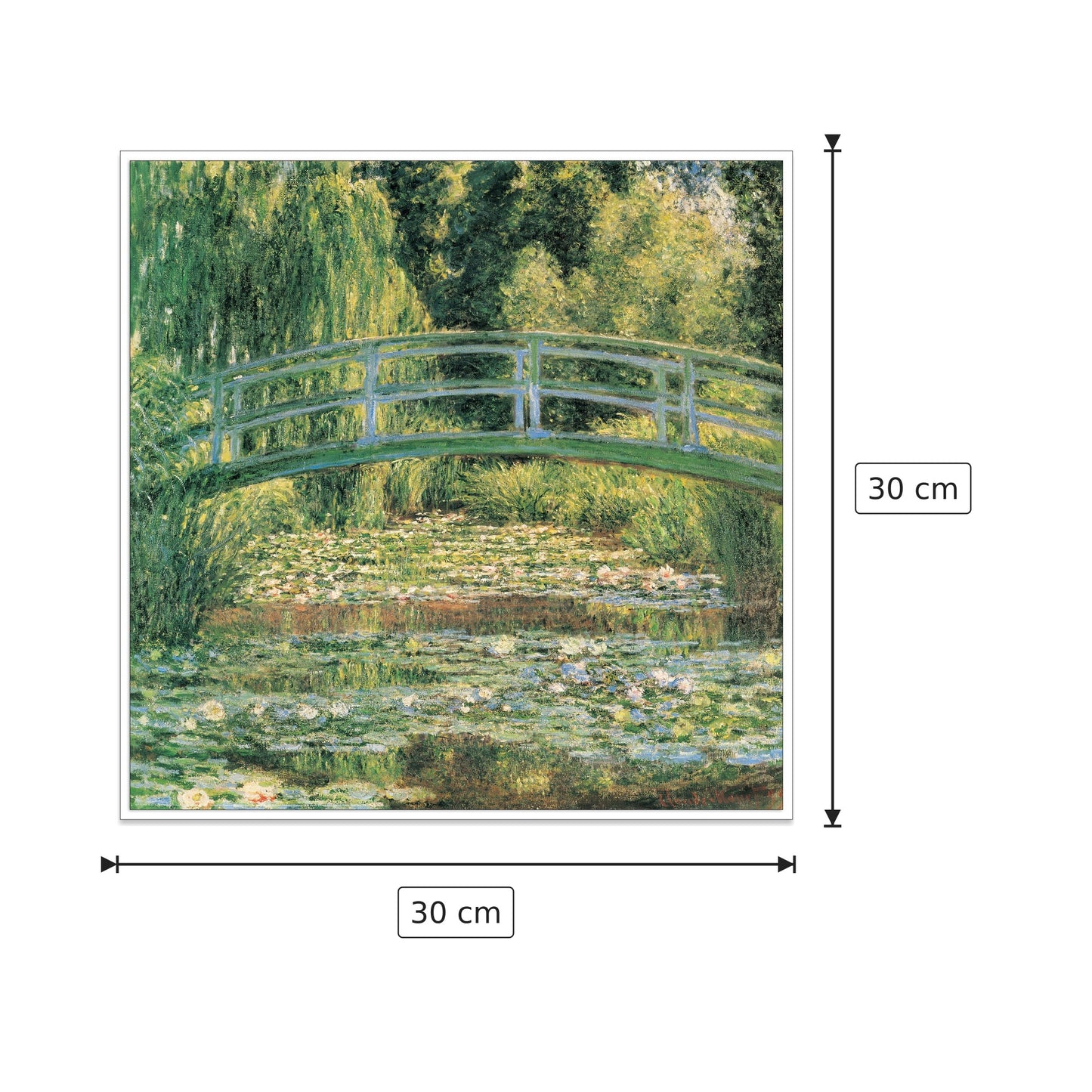 Il ponte giapponese - MONET - cm 30x30 - Pannello in MDF