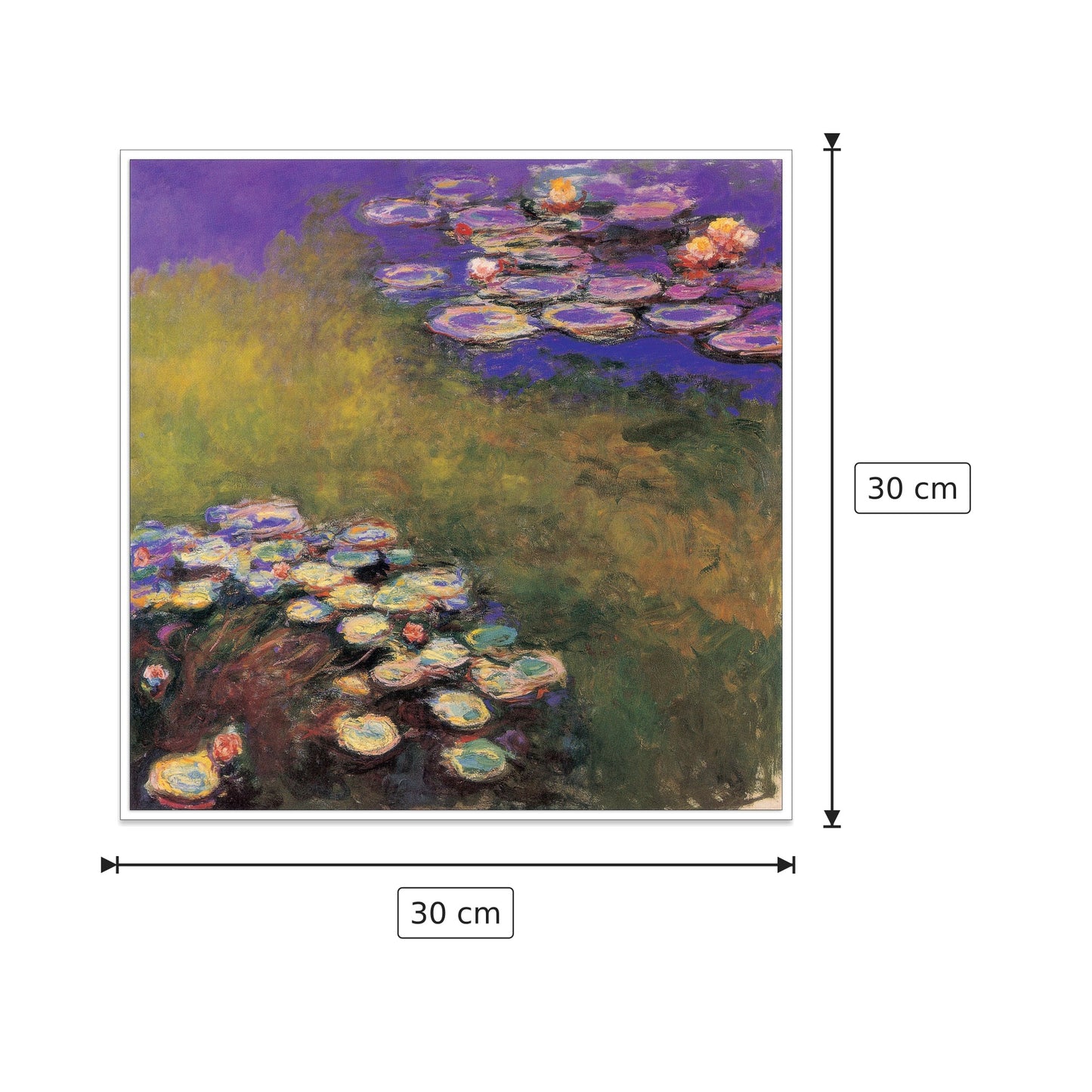Ninfee - MONET - cm 30x30 - Pannello in MDF