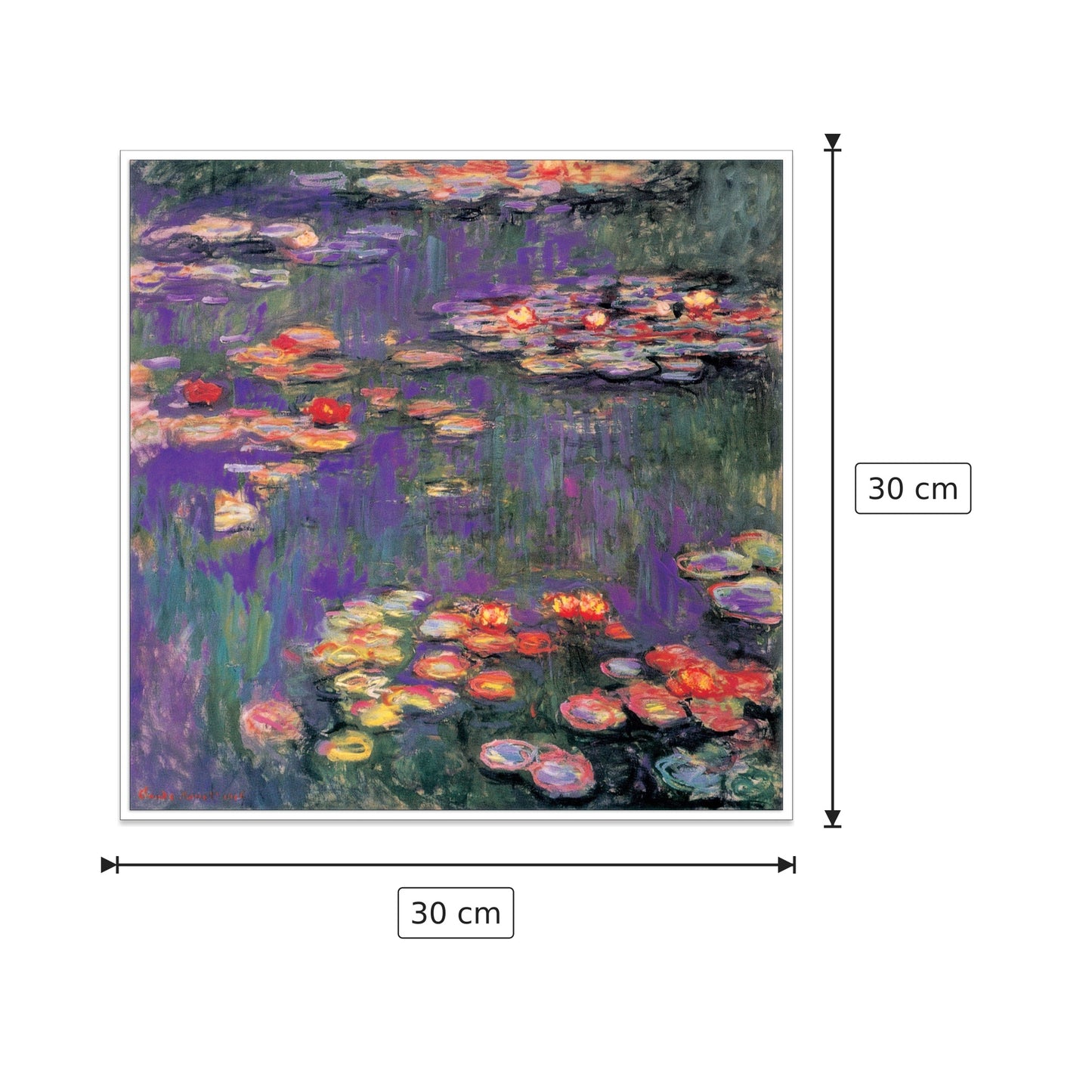 Ninfee - MONET - cm 30x30 - Pannello in MDF