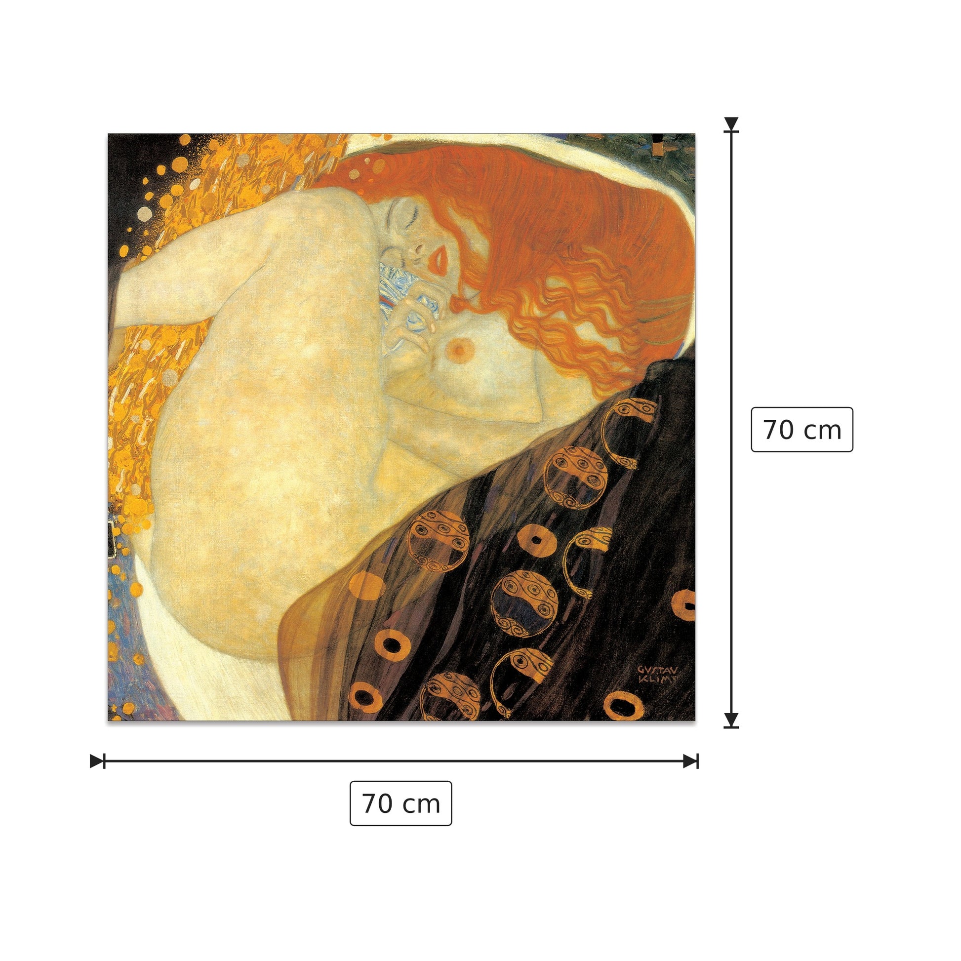 Danae dettaglio - KLIMT - cm 70x70 - Pannello in MDF