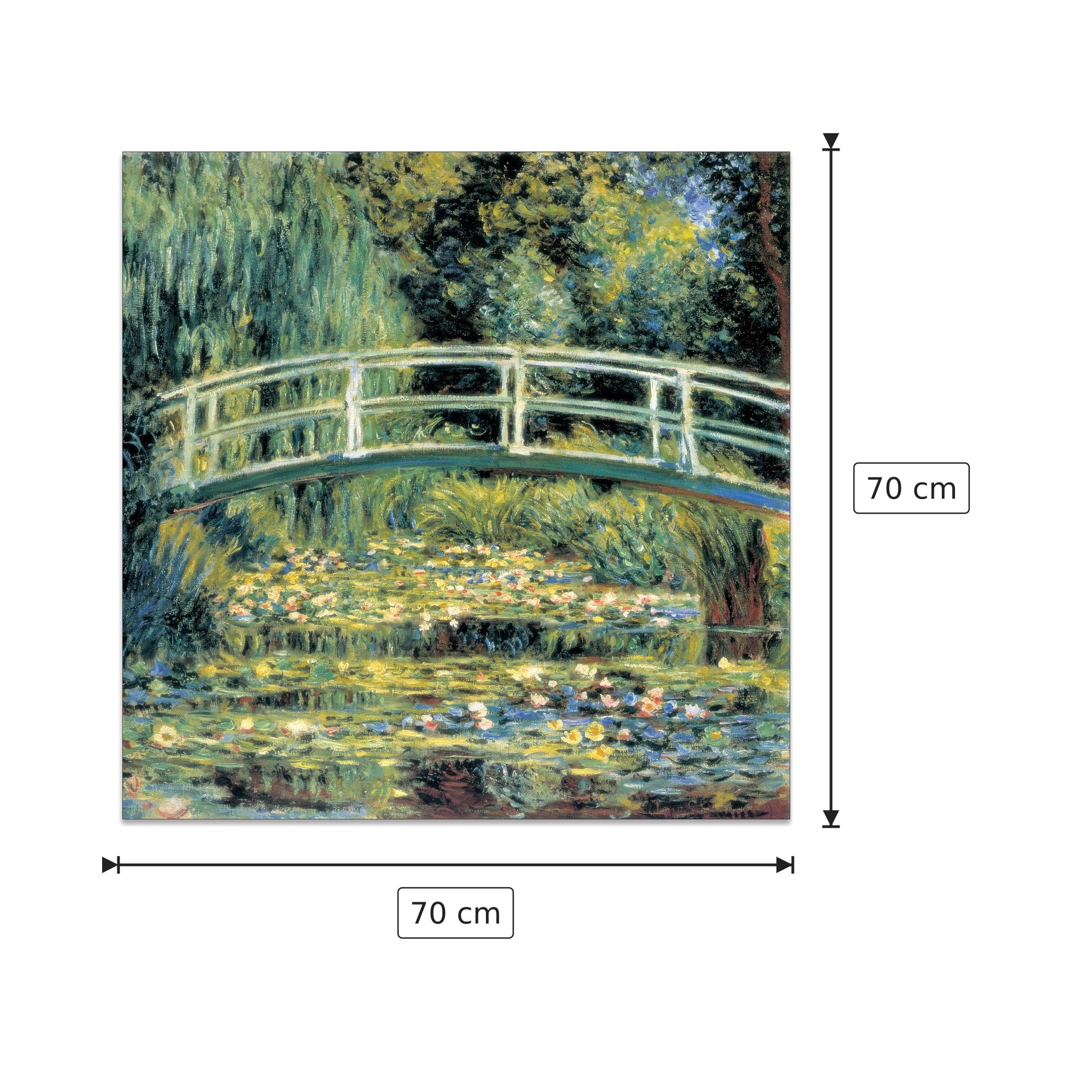 il ponte giapponese - MONET - cm 70x70 - Pannello in MDF