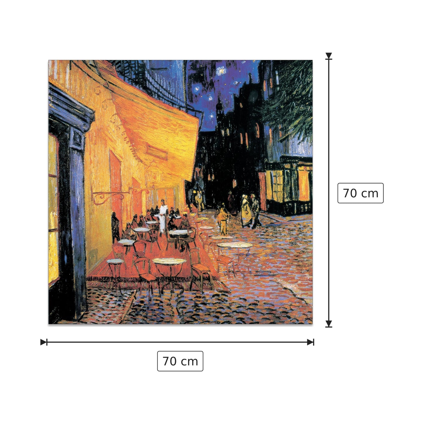Il caffè dettaglio - VAN GOGH - cm 70x70 - Pannello in MDF